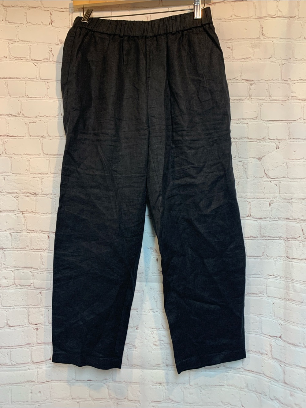 Quince European Linen Black Crop Pants Size XS - Picture 2 of 6